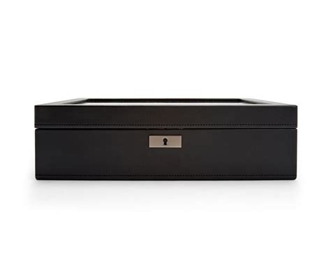 axis steel black leather watch box|Axis 10pc Watch Box with Drawer .